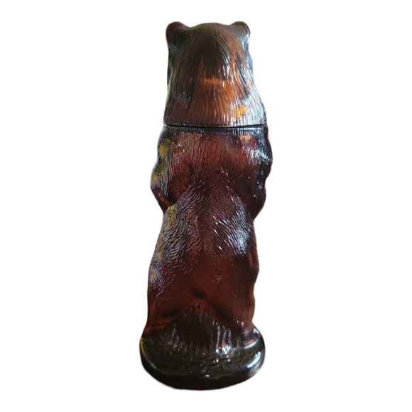 Vtg Avon Kodiak Bear Wild Country Aftershave 6 Oz Bottle Decanter Amber - Picture 5 of 7